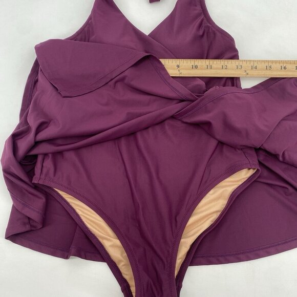 J.Crew Size 6 Halter Wrap Swim Dress in Iris Purple Plum BC122 - Picture 9 of 14